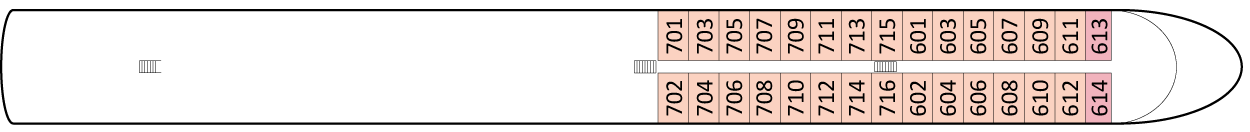 Deckplan River cruise ship MS Florentina Main deck
