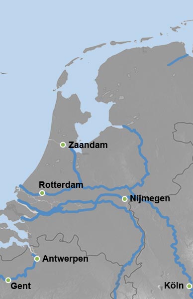 Reiseverlauf Karte Holland und Belgien