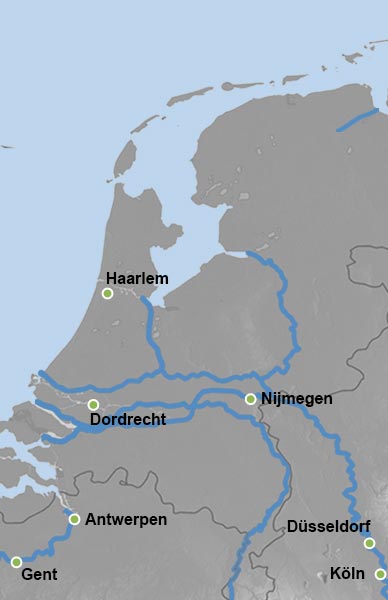 Reiseverlauf Karte Silvester in Antwerpen