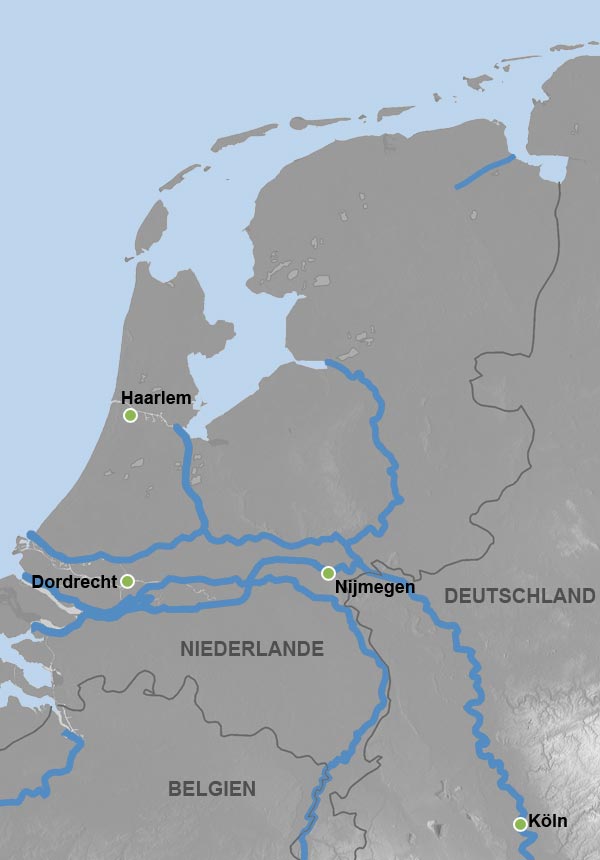 Reiseverlauf Karte Blumenparadies Holland