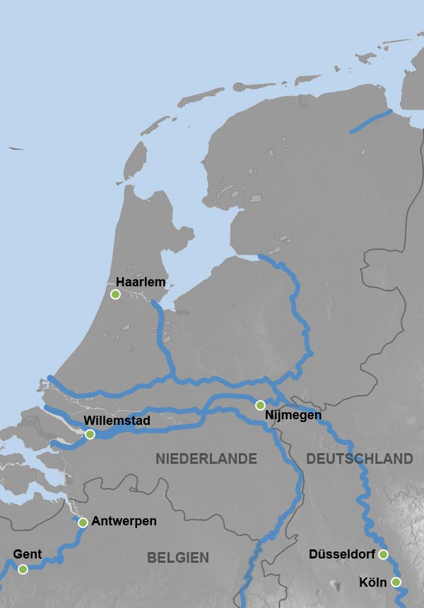 Reiseverlauf Karte Märchenhafter Rhein zum Jahreswechsel